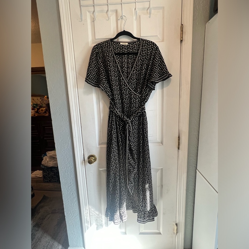 Pokadot maxi short sleeve dress